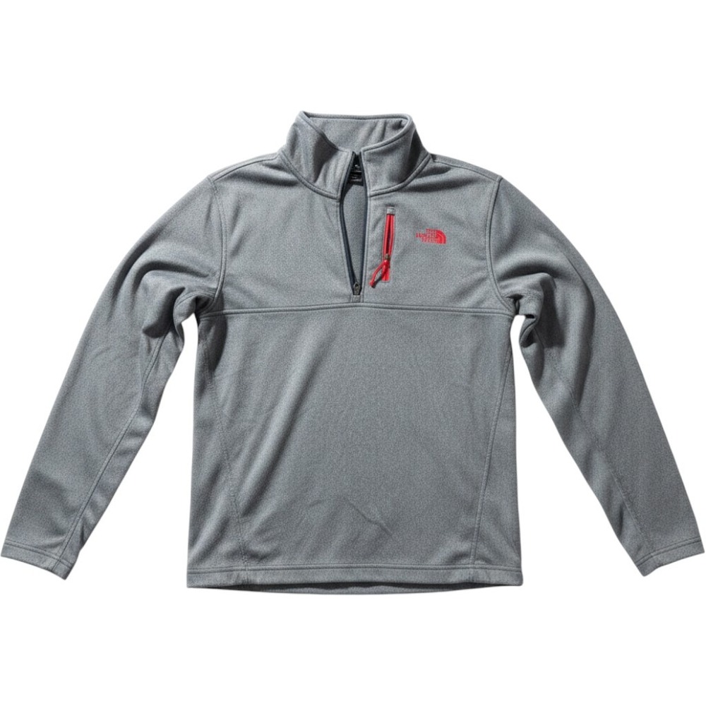The North Face Mens Canyonlands 1/2 Zip Fleece Pullover Gray Red Small